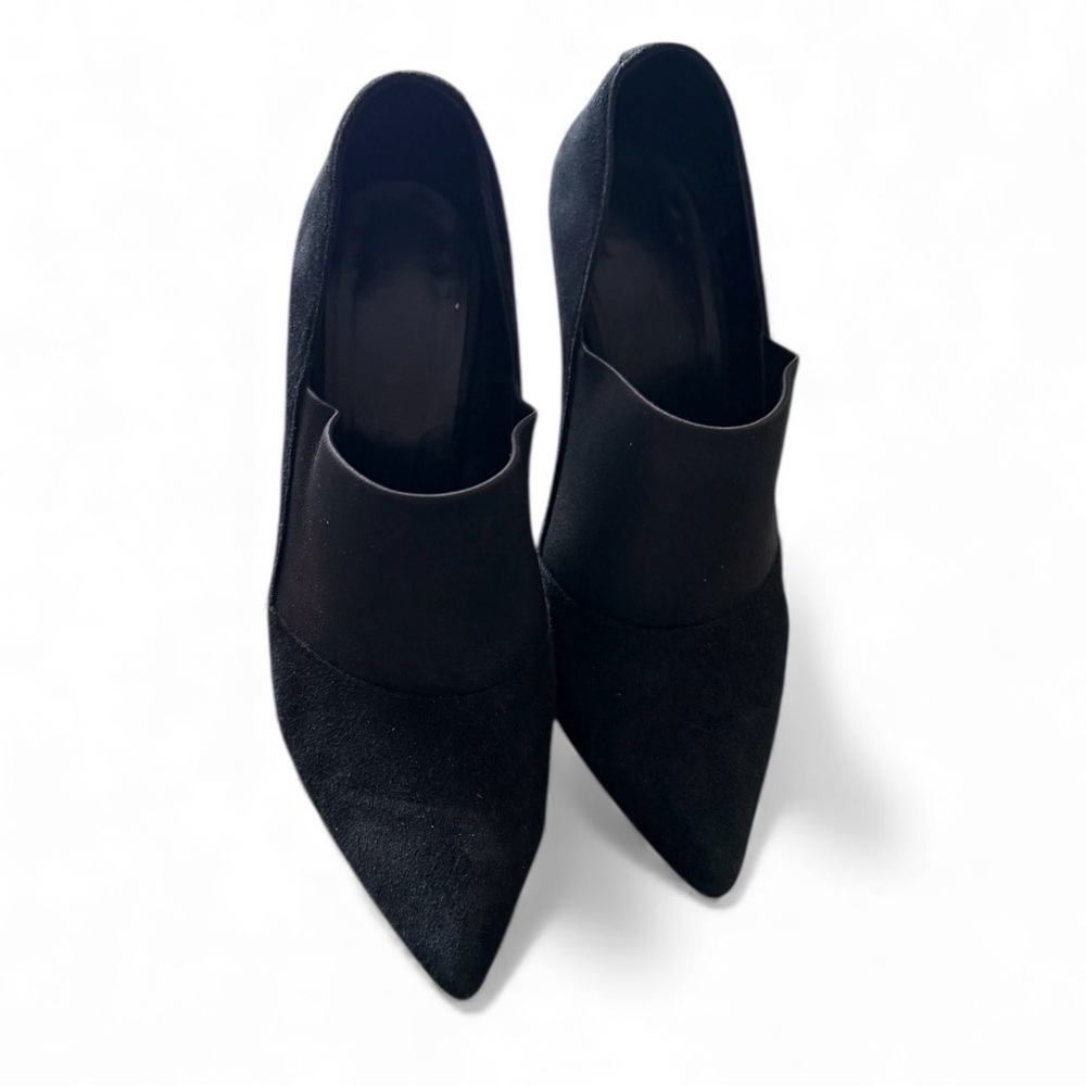 Black Suede Stiletto 8.5 4 Inch Heels Spain Made Shoes Leather European Brand - Picture 5 of 13